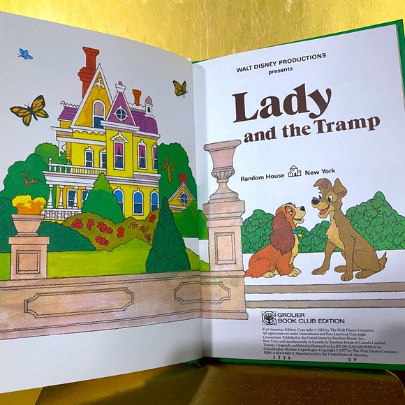 WALT DISNEY PRODUCTIONS PRESENTS LADY AND THE TRAMP VINTAGE 1981 HARDCOVER BOOK - Picture 2 of 13